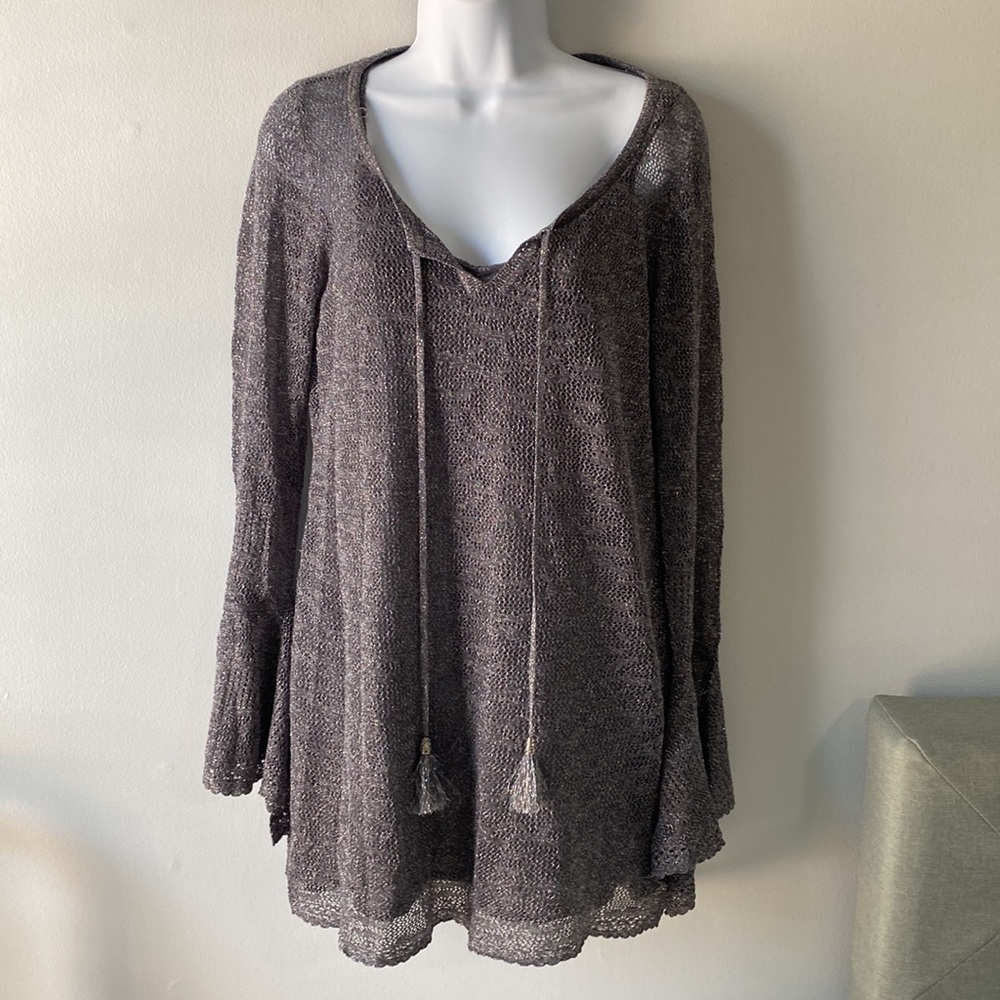 ⚡️Last Days! White House Black Market 2 Piece Silver Knit Cardigan and Tank M